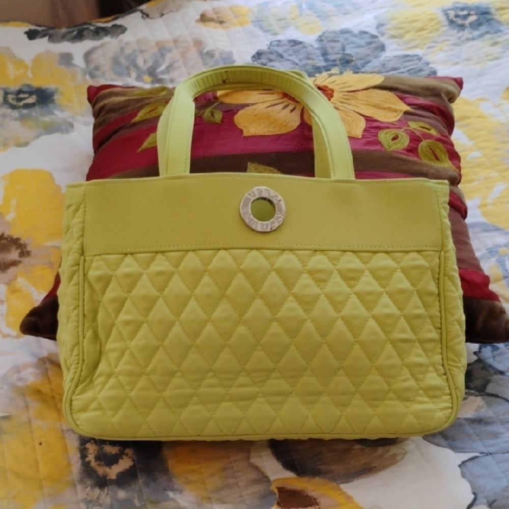Lime Quilted Tote Bag
